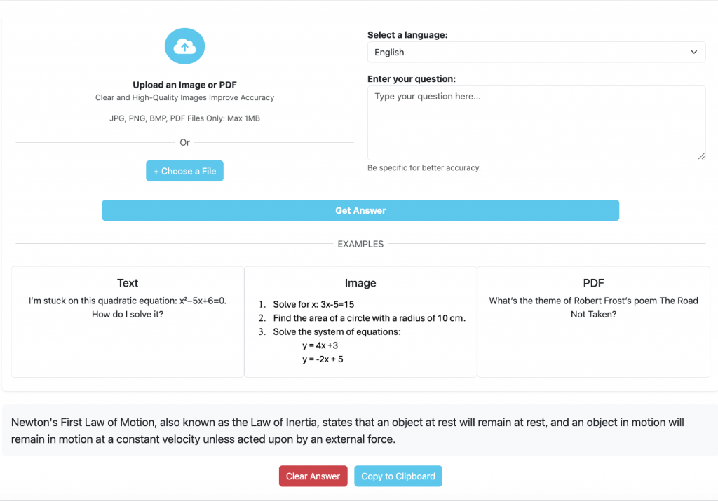 ai science homework helper