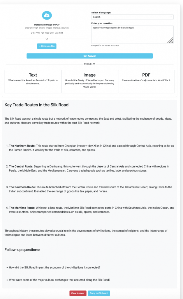 history ai solver