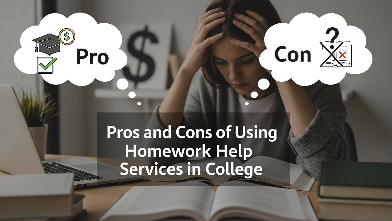 Pros and Cons of Using Homework Help Services in College ( featured image )
